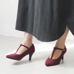 [ワイン]パンプス ハイヒール ストラップ ポインテッドトゥ 痛くない 柔らかい 疲れない 歩きやすい 脱げない おしゃれ きれいめ 靴 軽量 冠婚葬祭 結婚式 フォーマル オケージョン パーティ ドレス k138-377626