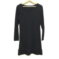 LAURAASHLEY(ローラアシュレイ) ワンピース サイズ11 M レディース - 黒 クルーネック/長袖/ひざ丈/フリル
