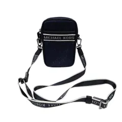 ◆MICHAEL KORS マイケルコース クロスボディショルダーバッグ ミニ ブラック×ブルー系 ウィメンズ MKシグネチャー 中古品 Q103966NL