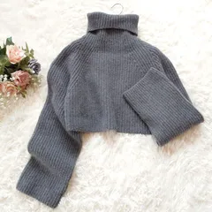 ガリャルダガランテ　GALLARDA GALANTE　ハイネック　タートルネック　ショート丈　短丈　Y2K　ニット　セーター　ウール　カシミヤ　カシミア　フリーサイズ　グレー　灰色