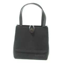 良品 Burberrys バーバリーズ 裏地ノバチェック レザーハンドル ハンドバッグ ブラック レディース 古着 中古 USED