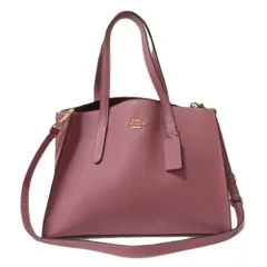 良品 COACH コーチ チャーリーキャリーオール レザー メタルロゴ ハンドバッグ トートバッグ ショルダーバッグ 25137 ピンクパープル レディース 古着 中古 USED