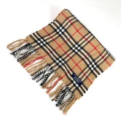 t2115 バーバリー ロンドン　マフラー ノバチェック　ウール100% イングランド製 男女兼用 ユニセックス フリンジ ベージュ