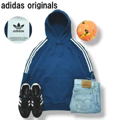 アディダス オリジナルス adidas originals パーカー スウェット フーディー トレーナー スリーストライプス トレフォイルロゴ 裏地 パイル L ネイビー ストリート スポーツ メンズ