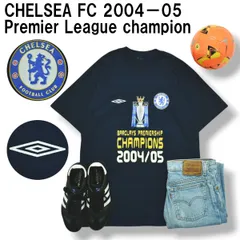 00s ヴィンテージ アンブロ UMBRO チェルシー CHELSEA FC 2004－05 プレミアリーグ チャンピオン 優勝記念 Tシャツ L相当 ネイビー サッカー フットボール メンズ