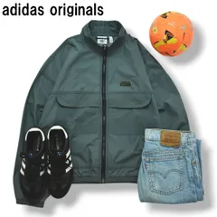 アディダス オリジナルス adidas originals コットン x ナイロン 切替 トラック ジャケット ウィンドブレーカー ジップアップ ラバーロゴ M グレー スポーツ ストリート メンズ