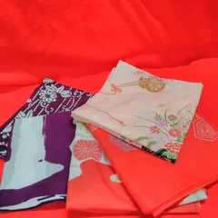 ファッション小物 風呂敷 大判タイプ ナイロン製 5枚まとめ 中古品 ☆サイズ/約90×90cm(前後) P253