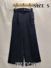1036 ViS(ビス) 　ワイドパンツ　S 　ネイビー
