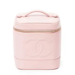 [中古] CHANEL シャネルバニティケースピンクキャビアレザーA