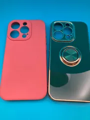 iPhone15 Pro ケース 2点セット ピンク グリーン リング付き MagSafe対応 スマホケース