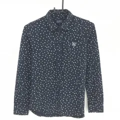 パーリーゲイツ 長袖ポロシャツ ネイビー×白 星総柄  レディース 0(S) ゴルフウェア PEARLY GATES