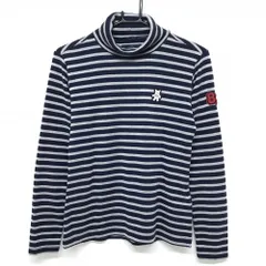 【美品】キャロウェイ タートルネックセーター ネイビー×グレー ボーダー ベアー レディース M ゴルフウェア Callaway