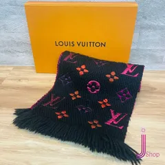 【1/31まで値下げ中】LOUIS VUITTON ヴィトン マフラー エシャルプ ロゴマニア ブラック ピンク M73056