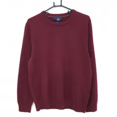 【新品】ランズエンド セーター ボルドー カシミヤ100％ ニット メンズ L ゴルフウェア LANDS END