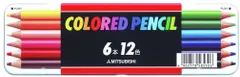 三菱鉛筆 色鉛筆 512 スタンダード 12色 6本入 K51212C