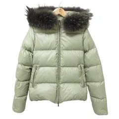 良品 DUVETICA デュベティカ ADHARA フィンラクーンファー フーデッド ダウンジャケット ブルゾン 38 グレー  レディース 古着 中古 USED