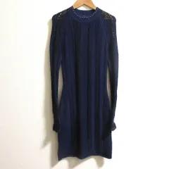 良品 3.1 Phillip Lim スリーワンフィリップリム Long Sleeve Pointelle Lace Dress レースドレス ワンピース サイズXS ネイビー系 レディース 古着 中古 USED