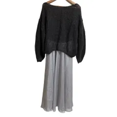 美品 24AW SNIDEL スナイデル キッドモヘヤニットセットワンピース SWNO245014 サイズ0 ダークグレー レディース 古着 中古 USED