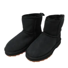 美品 EMU Australia  エミューオーストラリア Sharky Mini ショート ムートンブーツ W12434 23cm ブラック レディース 古着 中古 USED