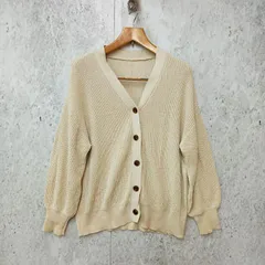INGNI イング ミドル丈 Vネック ニット カーディガン シンプル ゆったり ホワイトベージュ Ｍサイズ 〇◇