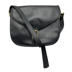 LONGCHANP ロンシャン レザー エンボスロゴ ショルダーバッグ 鞄 レディース 本革 ブラック ミニ 小さめ 中古 W４