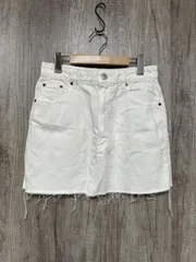ZARA ザラ Aライン 台形 デニムスカート sizeM/白 ■■ レディース