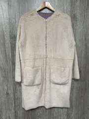 BAYFLOW ベイフロー フェイクムートン リバーシブル ノーカラー コート sizeM/ベージュ ◆■◎レディース