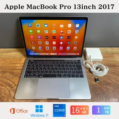 ［新品バッテリー］Apple MacBook Pro 13inch 2017/Core i7 3.5GHz/メモリ16GB/SSD1TB/Windows11/Office 2024/609