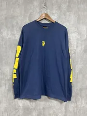 HUF ハフ MEGABLAST STRETCH LS TEE ロングスリーブ ロング Tシャツ sizeL/紺 ■◇ メンズ