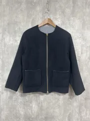 any SiS エニィスィス オンワード樫山 リバーシブル ノーカラー ジャケット size1/紺 ◆■ レディース