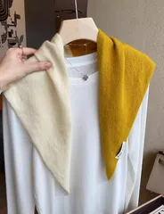 ウールネックウォーマー 女性用 秋冬季 フリンジ付き 三角形 スカーフ