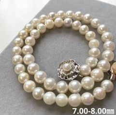 あこや本真珠 パール ネックレス 7.1-7.4mm 42cm SILVER刻印 - メルカリ