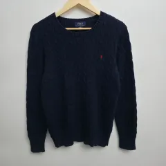 M ポロ ラルフローレン ネイビー ケーブル ニット