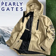PEARLY GATES パーリーゲイツ ゴルフ 防水10000mm 透湿5000g 無地 ストレッチ フーディ 中綿入り ブルゾン ジャケット スノーボードウェア ウィンタースポーツ 053-3120151 定価6.4万 ベージュ ▲065▼51215w01