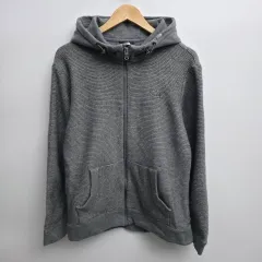 M THE NORTH FACE ザノースフェイス グレー ジップアップ フードニット
