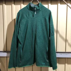1187 Eddie Bauer フリースジャケット グリーン 2XL エディーバウアー フルジップ ワンポイント 刺繍ロゴ 古着卸 アメリカ仕入