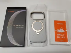 ★TORRAS iPhone 17 Pro 用 ケース【新感覚レザー・スキンタッチ】Ostand Q3 レザートーン MagSafe対応 リング スタンド 360°定点回転 縦横両対応 マグネット搭載 革 カメラコントロールボタン  パール・グレー