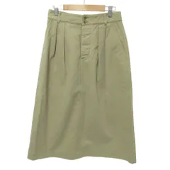 美品 MHL エムエイチエル マーガレットハウエル ダブルタック チノクロスロングスカート 1 ベージュ レディース 古着 中古 USED