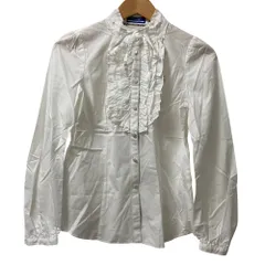 良品 BURBERRY BLUE LABEL バーバリーブルーレーベル フリル パフスリーブブラウス シャツ 38 ホワイト レディース 古着 中古 USED