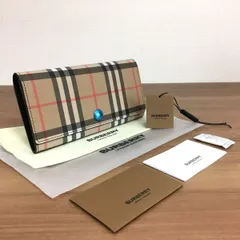 472 送料込み！ 未使用品 BURBERRY 長財布 バーバリーチェック ベージュ ウォレット レザー ロンドン