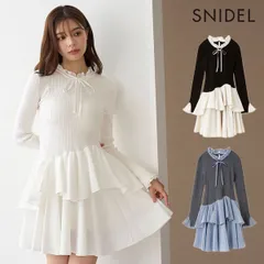 【新作10%OFF】【即納】 スナイデル SNIDEL ワンピース 25秋冬 Sustainableドッキングミニニットワンピース 長袖 ミニ丈 swno261010
