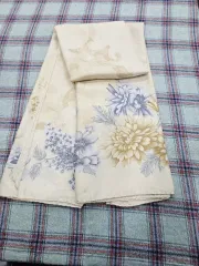 ピエール カルダン アイボリー 花柄 シルク100 スカーフ