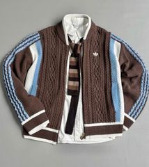 adidas x ASOS ケーブルニット トラックジャケット ブルー - メルカリ