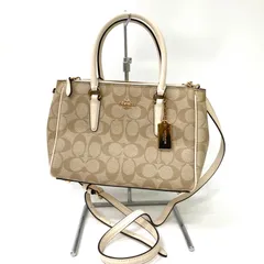 【COACH】コーチ ハンドバッグ ショルダーバッグ シグネチャー 2WAY ベージュ☆