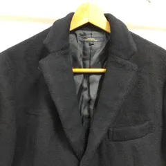 ks28◆ チェスターコート  ウールコート カシミヤコート コート メンズ (L) ネイビー カシミヤ5% relume