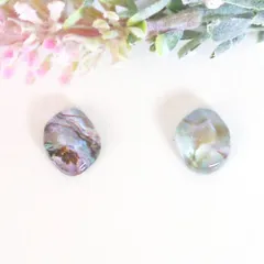 no.335　レジン　宝石型　左右非対称　大理石風　カラフル　ピアス　イヤリング　ハンドメイド