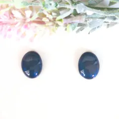 no.390　レジン　楕円型　ブルー　マグネット　ピアス　イヤリング　ハンドメイド