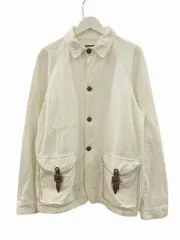 ポロ バイ ラルフローレン Polo by Ralph Lauren コットンリネンカバーオール チェンジボタン ワークジャケット ホワイト Lのサムネイル