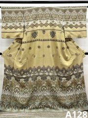 青山井筒工藝 別誂品 訪問着 一つ紋 友禅 金彩 正絹 躾糸付き X278 青山井筒工藝 別誂品 訪問着 一つ紋 友禅 金彩 正絹 躾糸付き X278