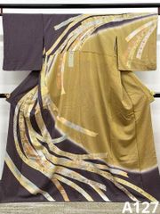 青山井筒工藝 別誂品 訪問着 一つ紋 友禅 金彩 正絹 躾糸付き X278 青山井筒工藝 別誂品 訪問着 一つ紋 友禅 金彩 正絹 躾糸付き X278